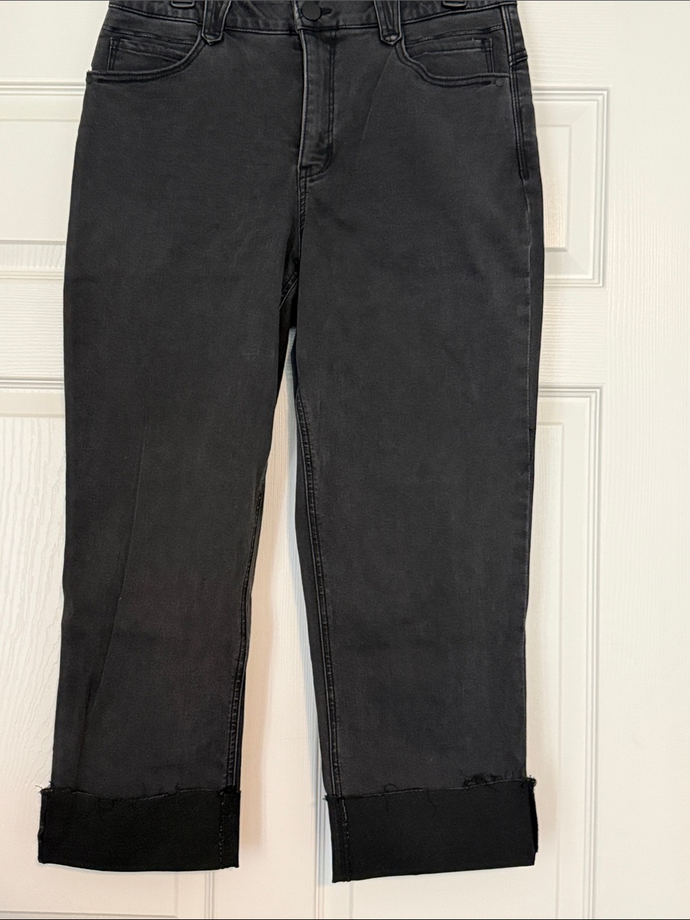 Democracy Washed Black Ankle Crop Jeans